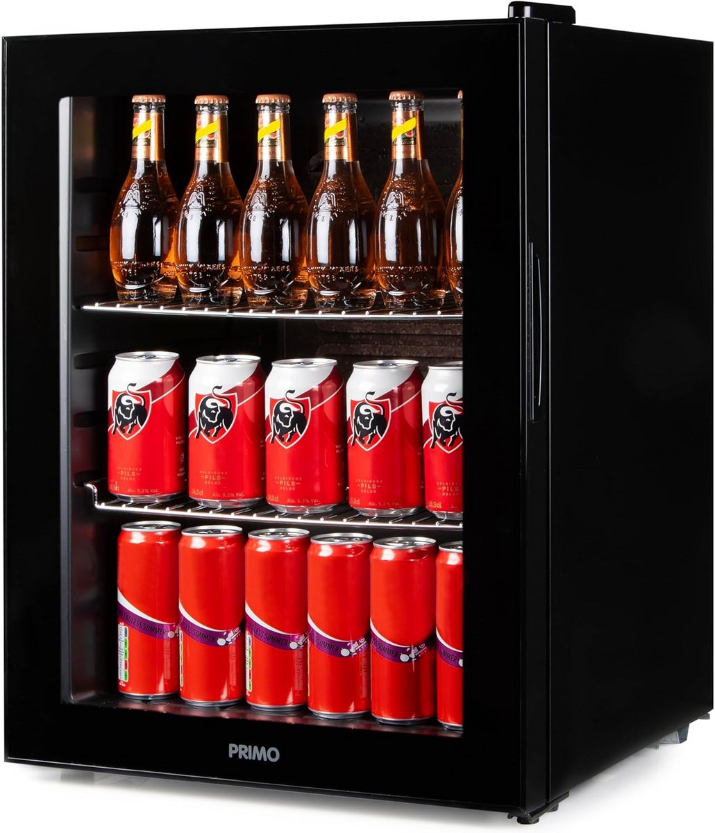Drankkoelkast - Minibar Koelkast - Dranken Koelen - Glazen Deur - 60 Liter - Zwart