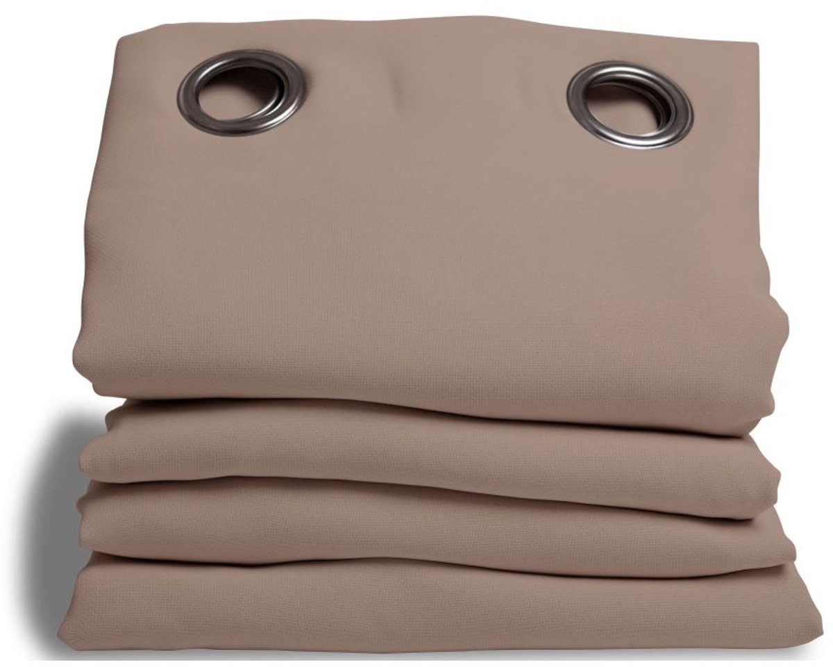 MOONDREAM DecibelControl™ 4in1 Geluidsisolerend kamerschermgordijn | Thermisch | Verduisterend | Isolerend | Gepatenteerde Technologie | EU-fabricaat | Oogjes | Beige MC8220 | 140B x 250L cm