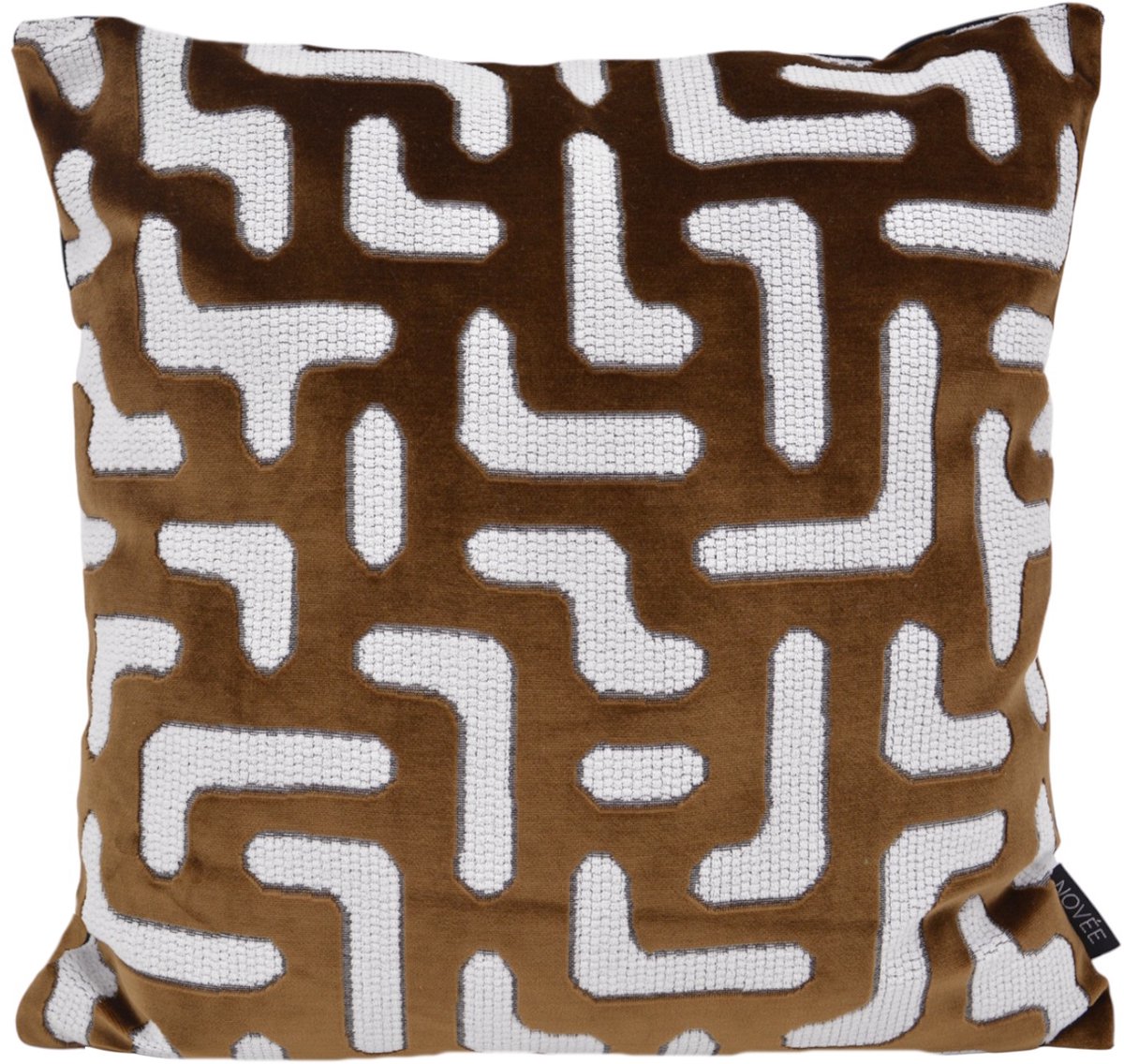 NOVÉE Sierkussen Elegance Bruin | 45 x 45 cm | Velvet/Polyester