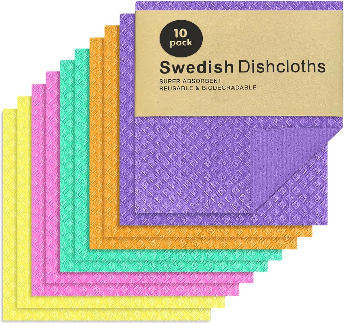 10-Pack Hernieuwbare en Wasbare Keukendoeken - Zeer Absorberende Vaatdoeken
