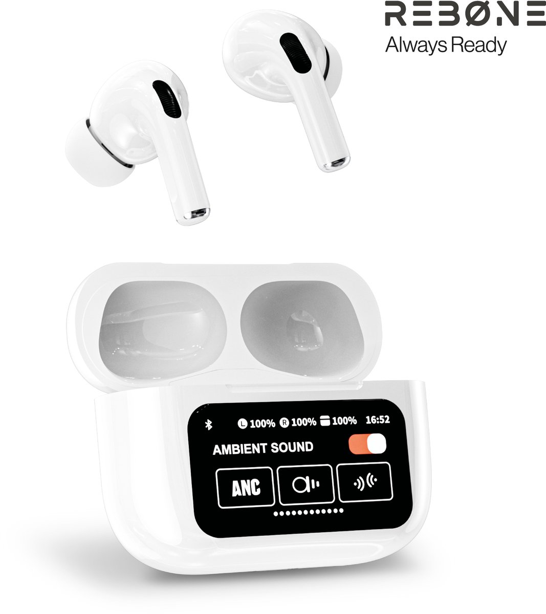 REBØNE OpenEar Sport Pro Earbuds - Draadloze Oortjes - Oordopjes met Oplaadcase - Wireless Earphones - In Ear Sport - Noise Cancelling - Draadloos - Bluetooth - Geschikt Voor o.a. IPhone en Samsung – Voor Smartphone en Laptop