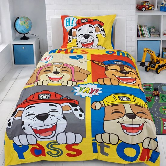 Paw Patrol Dekbedovertrek 140x200 cm - Pass it on Chase Marshall en Skye - nickelodeon