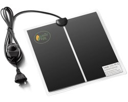 LayZyEgg® Warmtemat 14W 28x28 cm – Met Dimmer/Temperatuurregelaar – Voor Kuikens, Kwartels, Vogels, Reptielen & Amfibieën