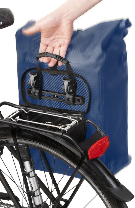 Dutch Mountains Enkele Fietstas Rugzak 28 Ltr - 100% Waterdicht - Fietstas, Schoudertas en Rugtas in 1 - Blauw van Dutch Mountains — afbeelding 3