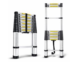 Outbee Telescopische Ladder - Telescopische Vouwladder - 2,6m Werkhoogte - Aluminium
