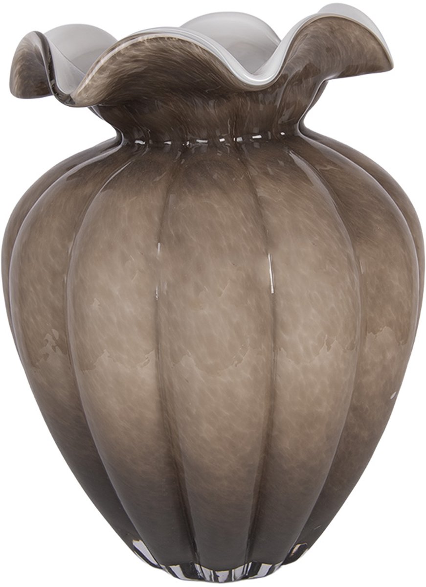 Vaas Ø 20x28 cm Bruin Glas