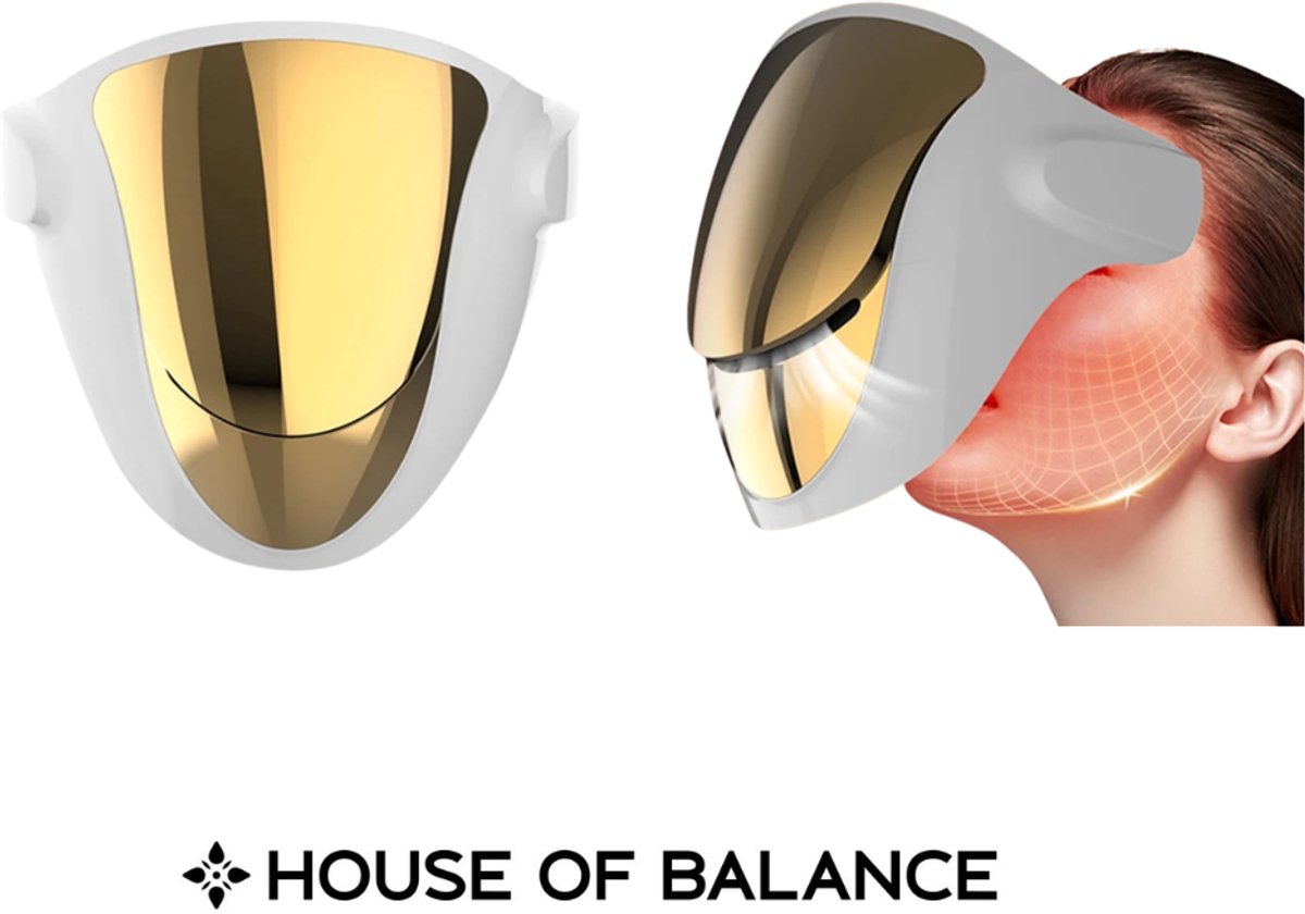 House of Balance RevivePro Ledmasker – NIR LED Lichttherapie Mask – 807 LED’s – Anti Aging - Collageen Booster -NIR Lichttherapie – Gezicht & Hals – 4 Kleuren – Anti-Aging & Acne - Infrarood