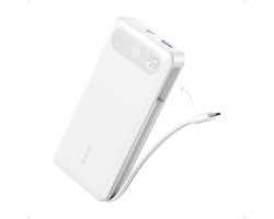 Anker Powerbank, 87 W Max snellaadaccu 20.000 mAh draagbare oplader met geïntegreerde USB-C-kabel, 2 USB-C en 1 USB-A