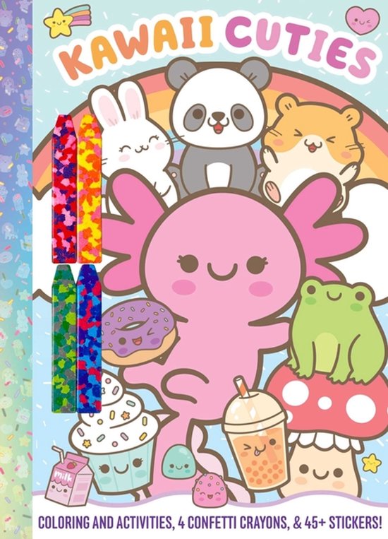 Kawaii Cuties: Coloring Book with Confetti Crayons and Stick ... - cover