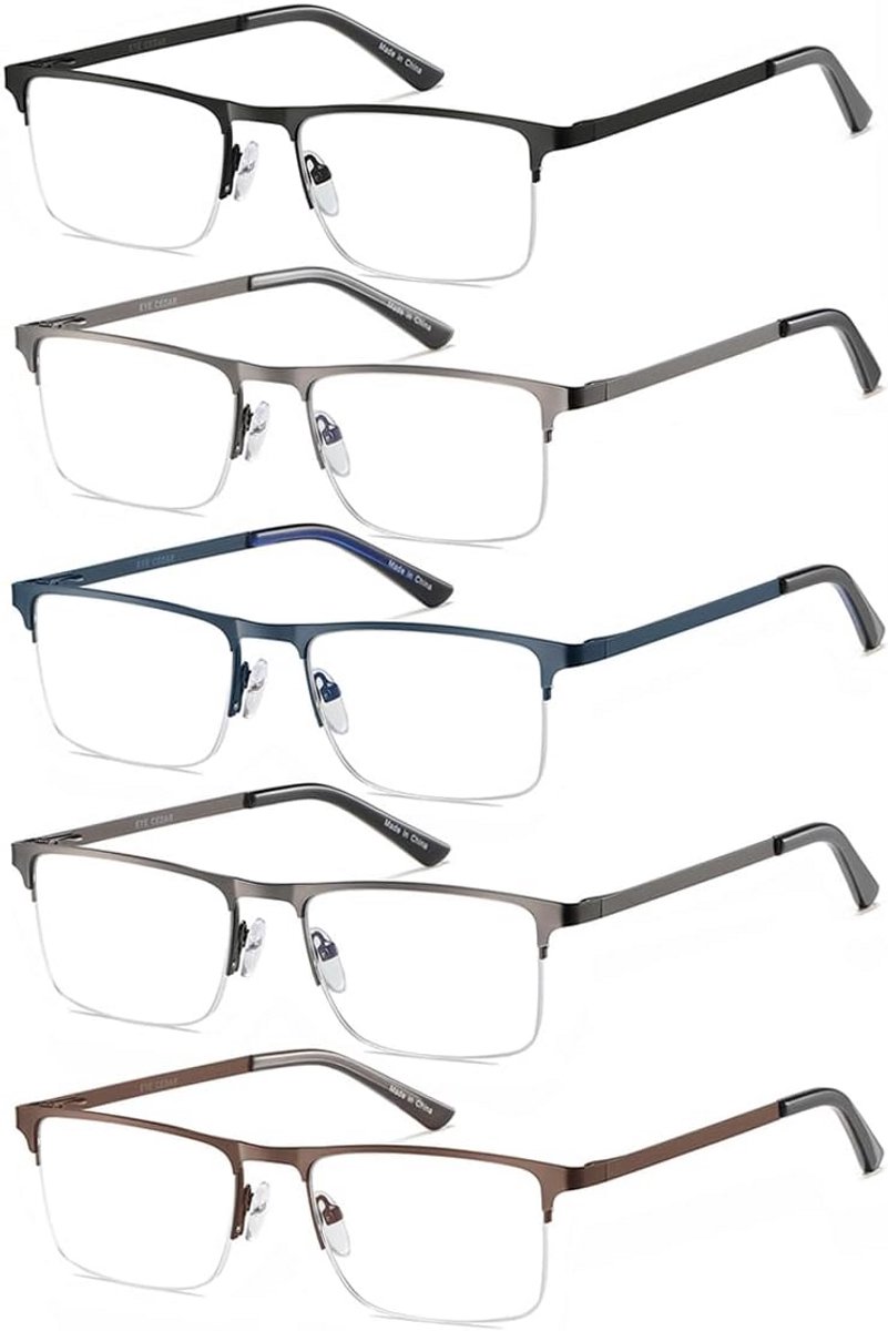 5 Stuks Blauw Licht Blokkerende Leesbril met Sterkte 1.50