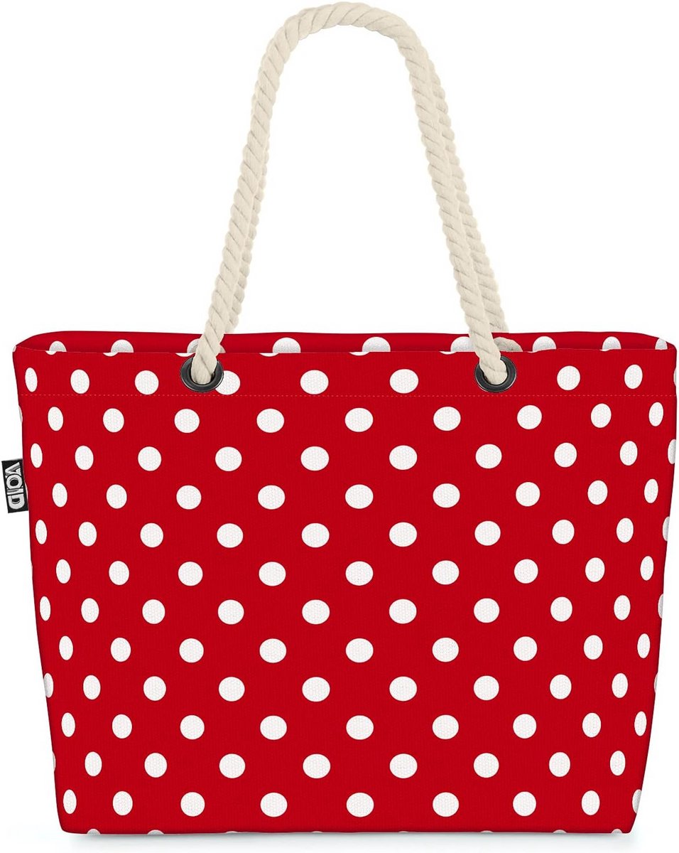 Grote Rode en Witte Kerst Stippen Strandtas Strandtas Boodschappentas Shopper