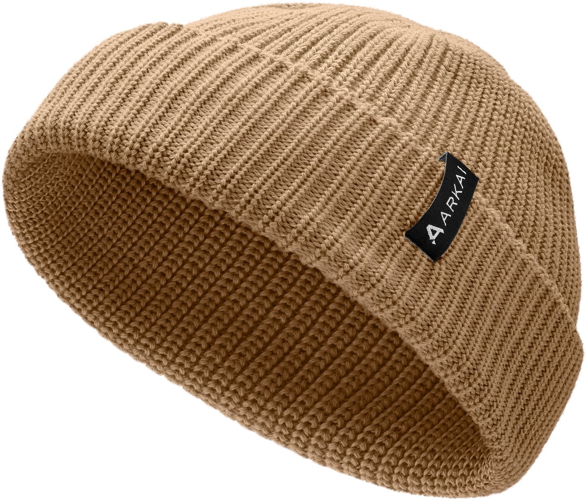Nordic | Zandkleurige Beanie in Zeemansstijl van Polyester