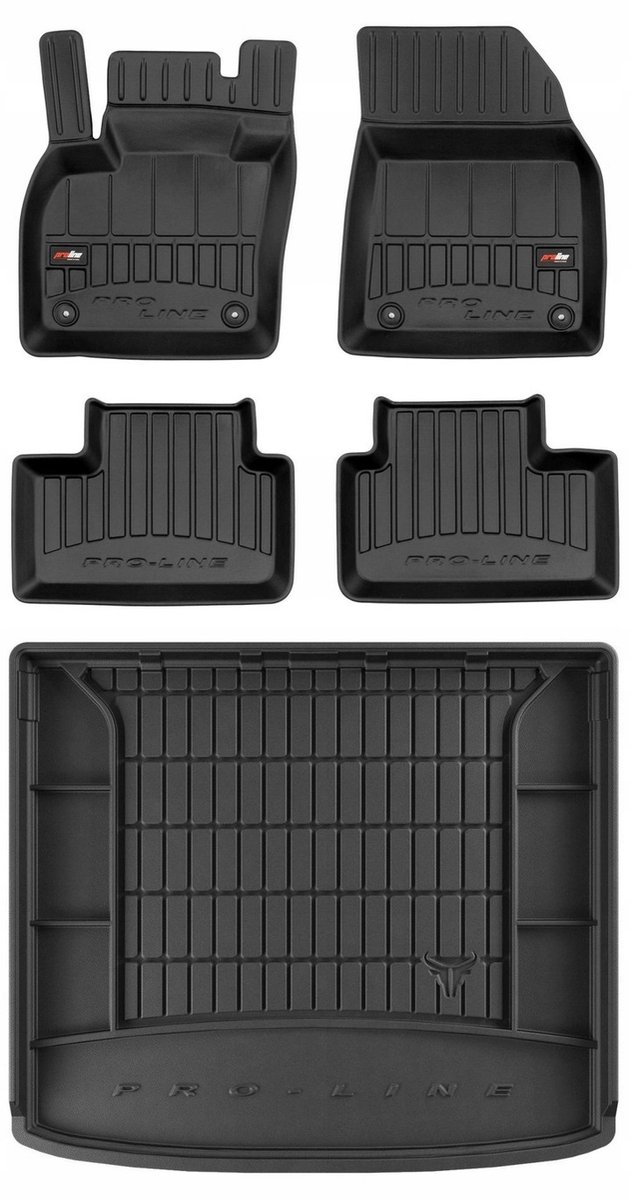 Frogum ProLine Complete Set: Luxe Rubberen Automatten + Kofferbakmat - Geschikt voor VOLVO XC40 Vanaf 2017 - Perfecte Pasvorm - Geurloos TPE - Zwart