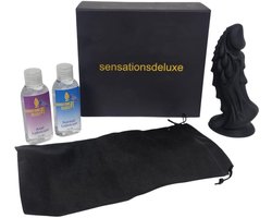 Sensationsdeluxe - Box - Kado - Glijmiddel Anaal 100 ml - Glijmiddel Normaal 100 ml - dildo - zuignap - siliconen zacht