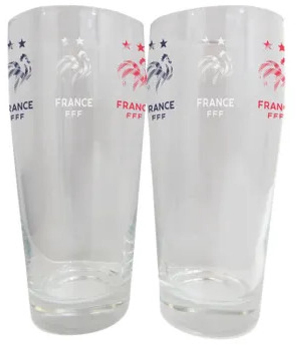 Gezeefdrukte bierglazen Frankrijk (x2)