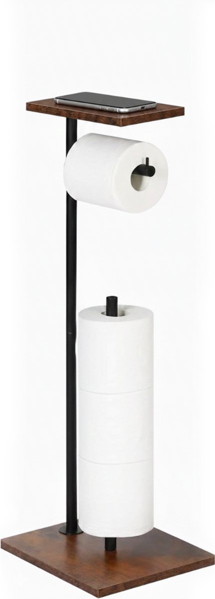 NBAP® Toiletbutler - Toiletrolhouder Staand - Bruin met Zwart