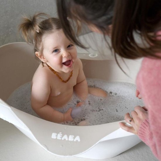 Béaba Camele'O Bad - Compact 29L Babybad met Afvoerplug - Ergonomisch & Antislip Bad - Met Douchekop Steun - Vanaf 0 Maanden - Gemaakt in Frankrijk - Wit — afbeelding 4