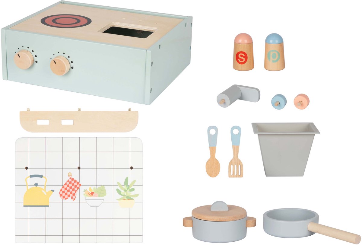 BusyKids - Kinderkeuken – Modderkeuken - Buitenkeuken Kind – Houten Speelkeuken met Accessoires – Compact & Draagbaar – Small — afbeelding 6