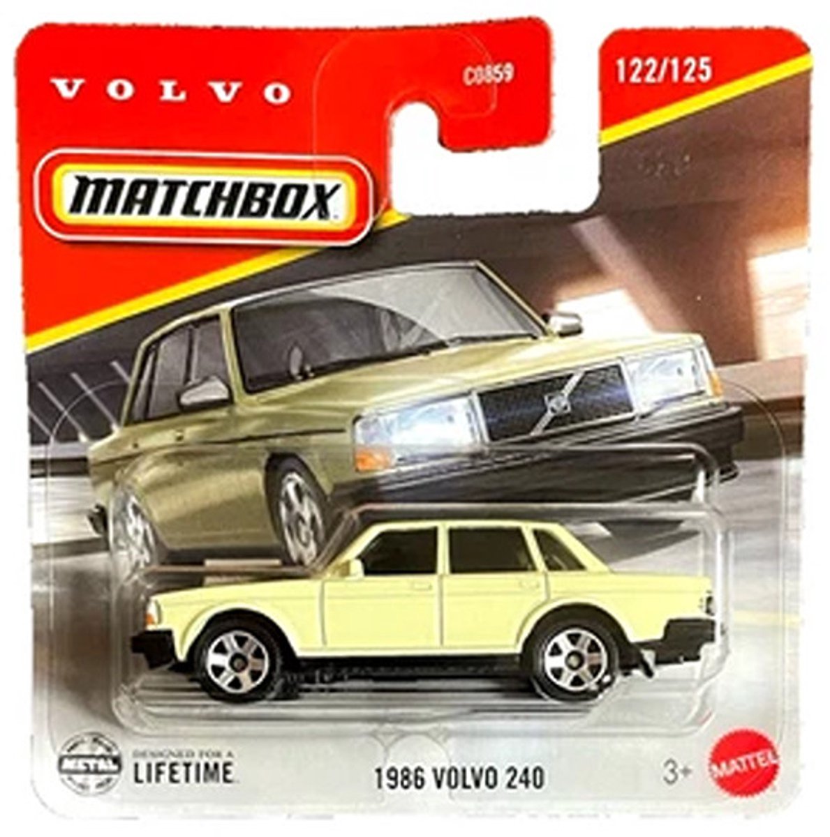 1986 VOLVO 240 VANILLA 122/125 1:64 MATCHBOX SHORT CARD