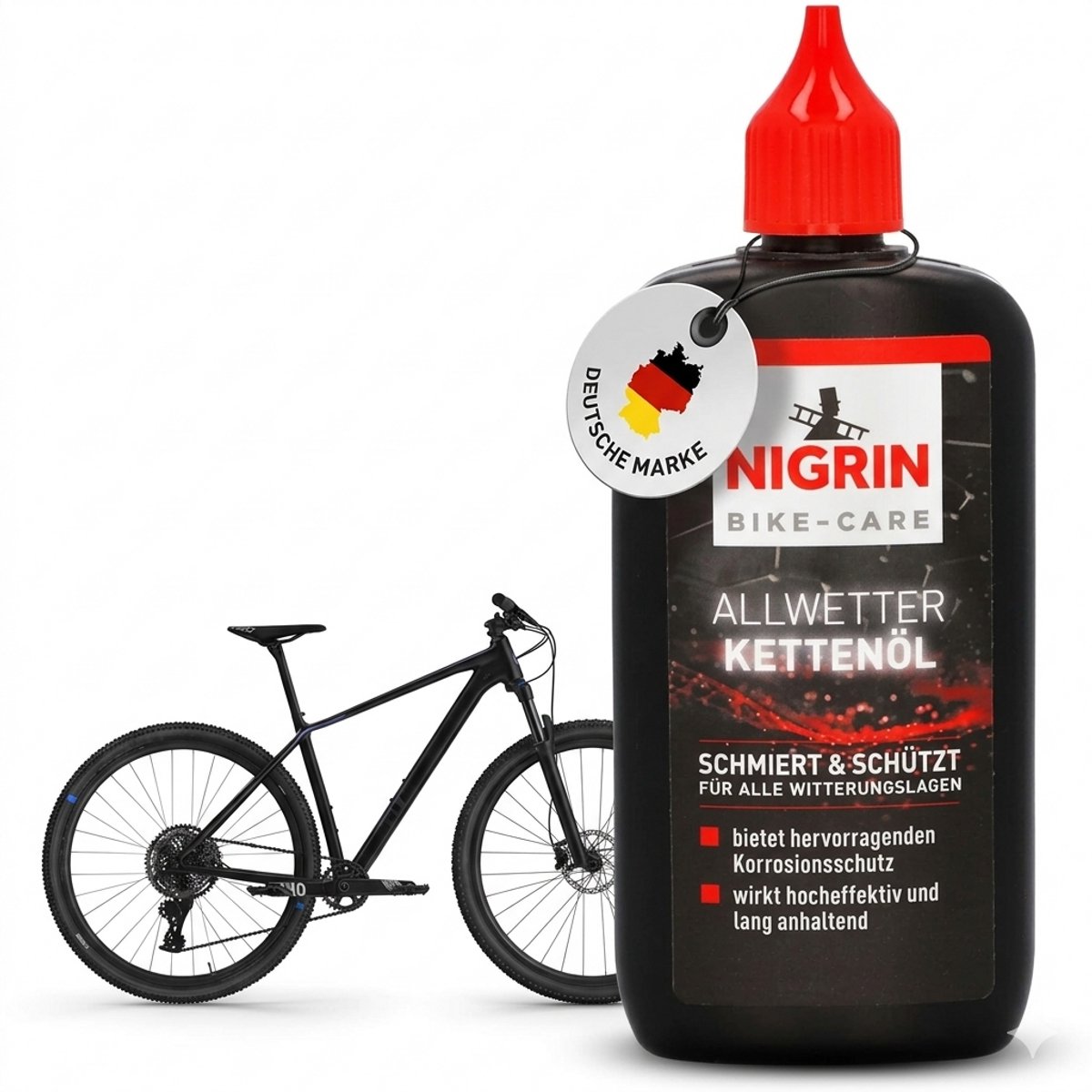 Nigrin 50079 Fietsketting Olie 100 ml – Kettingolie voor Fiets – Smeermiddel tegen Slijtage – Onderhoud Olie voor Ketting & Tandwielen