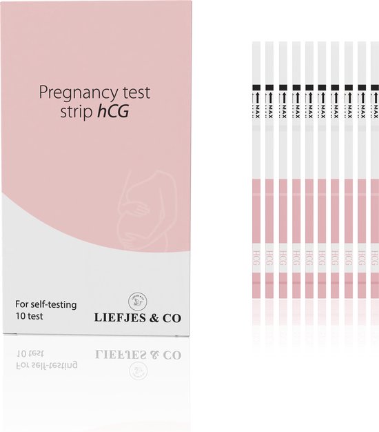 Liefjes & Co Zwangerschapstest Strips (10 stuks) – Extra Gevoelig – Zeer Betrouwbaar