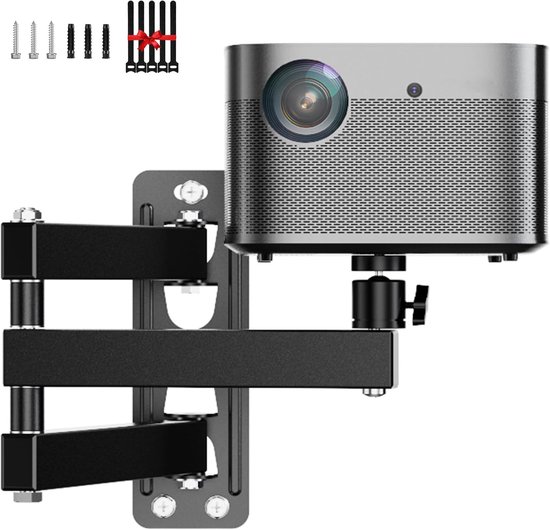 Universele projector wandmontage | verstelbare houder 180° draaibaar | opvouwbaar, compact 25x21x3 cm | thuisbioscoop & kantoor