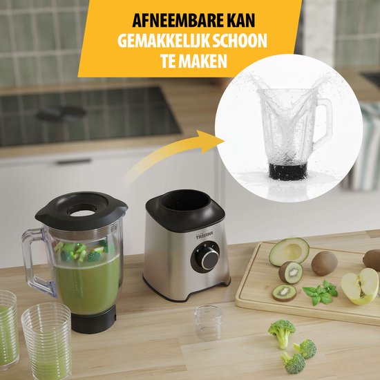 Tristar 1000W blender - BL-4489 - Glazen Kan - 1.5 Liter inhoud van Merkloos — afbeelding 3