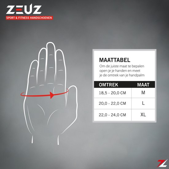 ZEUZ Sport & Fitness Handschoenen Heren & Dames - Gloves voor Krachttraining & CrossFit – Volledige Bescherming Vingers - Grijs & Zwart - Maat M