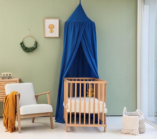Blauw Hemeltje voor Kinderkamer - Klamboe voor Wieg, Bed & Speelkamer - Hemel Sluier voor Babybed - Rond Hemelbed voor Baby — afbeelding 2