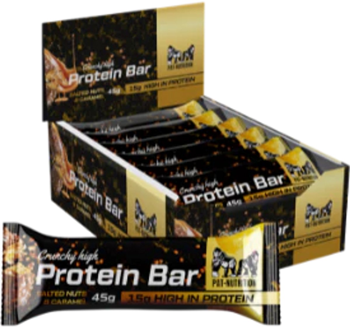 Pat Nutrition Salted nuts and caramel protein bar - 24x45g