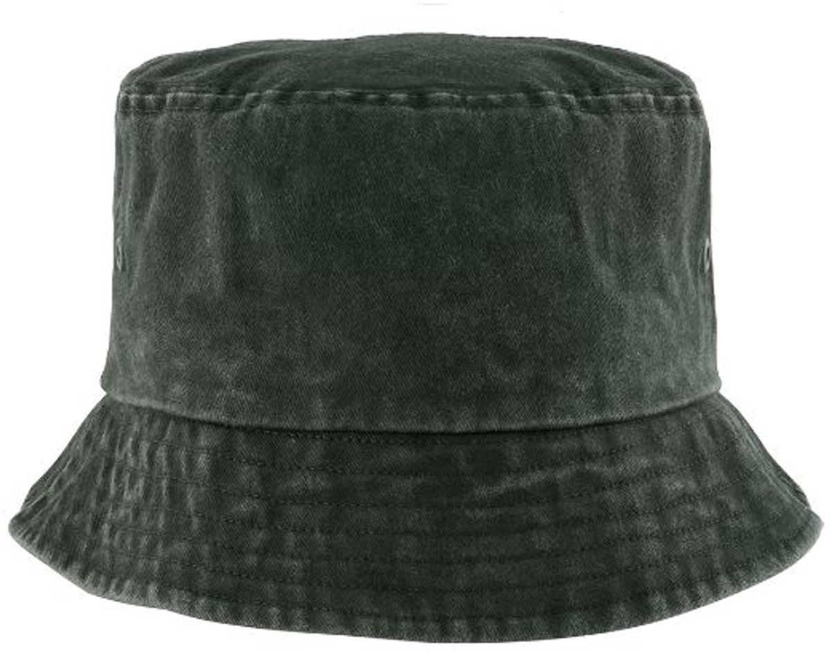 Bucket Hat / Bob hat gewassen Groen look 260 gram katoen