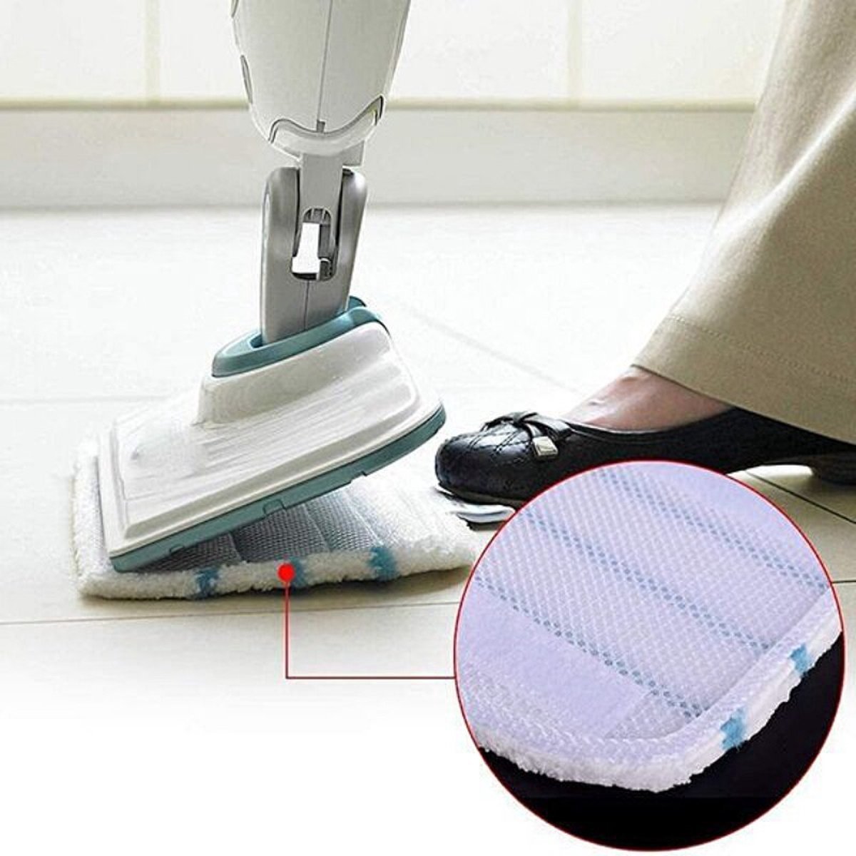 5x Stoomreiniger microvezel stoomdoek/doek geschikt voor Black+Decker - Dweil Pad wasbaar vloer reiniger mop stoom - Vervangt FSMP20-XJ – foto 3