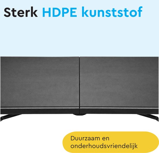 BRASQ Inklapbare Vouwtafel Zwart - 180x70x74cm- Campingtafel - Klaptafel - Weerbestendig - Tafel met draaghandvat van Merkloos — afbeelding 4