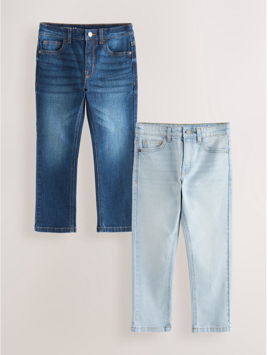 Next - Jongens - Set van 2 regular fit stretch jeans - Blauw