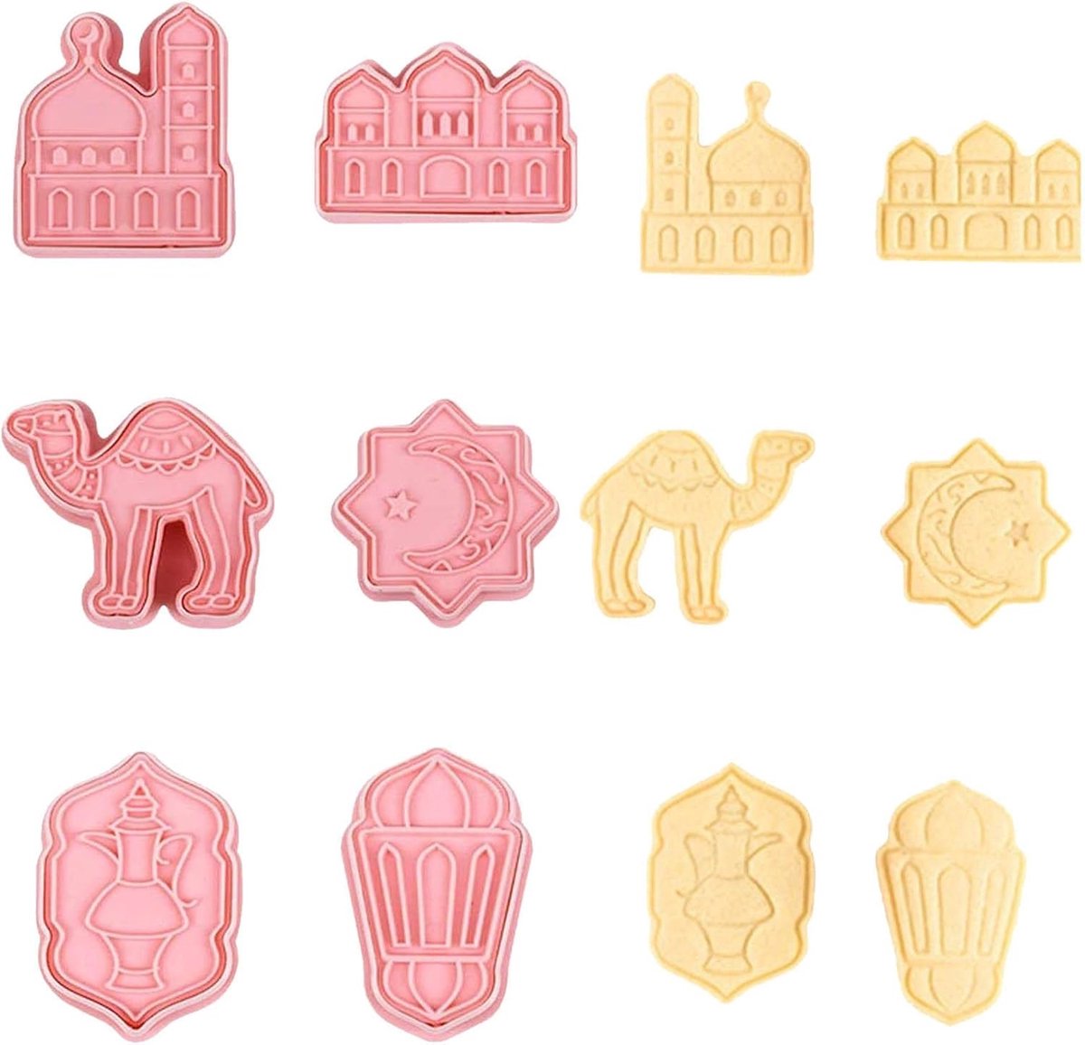 Koekjesvorm Set - Bakvormen Bakgereedschap - Islamitisch Feest - 6 Thema Vormen - Ca 15x19cm