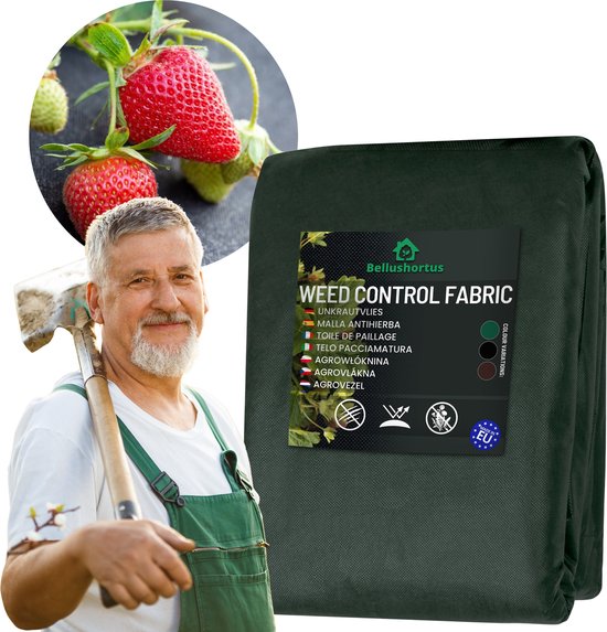 Agrotextile, Toison de jardin / Toison de mauvaises herbes Vert 50g avec protection UV Qualité UE / 40m de long, 1,6m de large