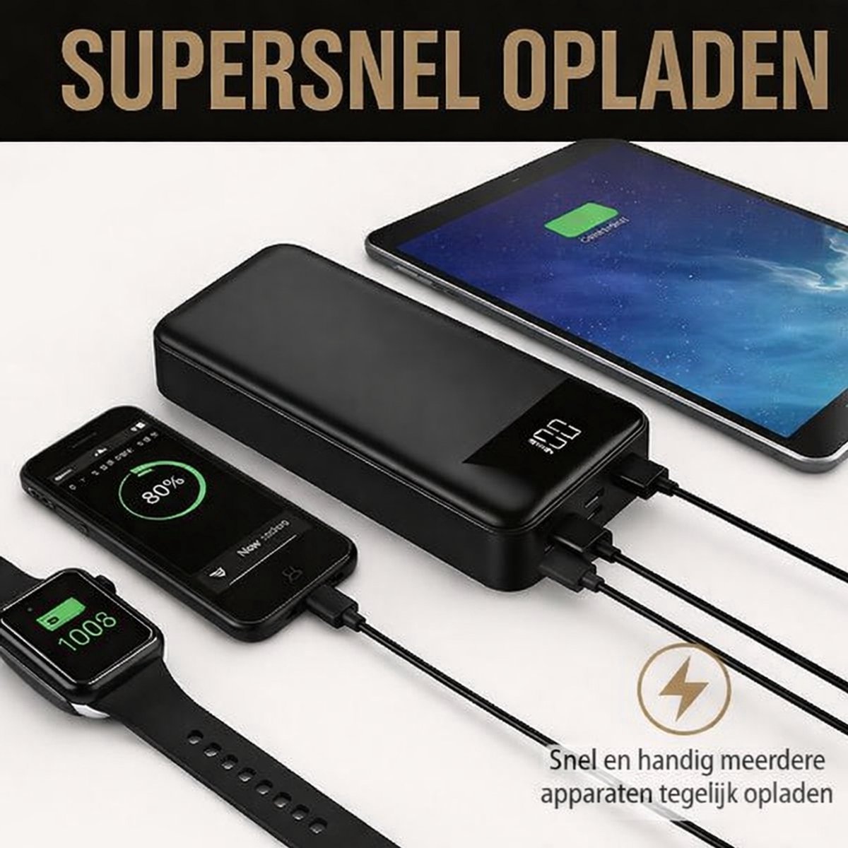 Powerbank 40.000 mAh Snellader met Led Display - afbeelding 2