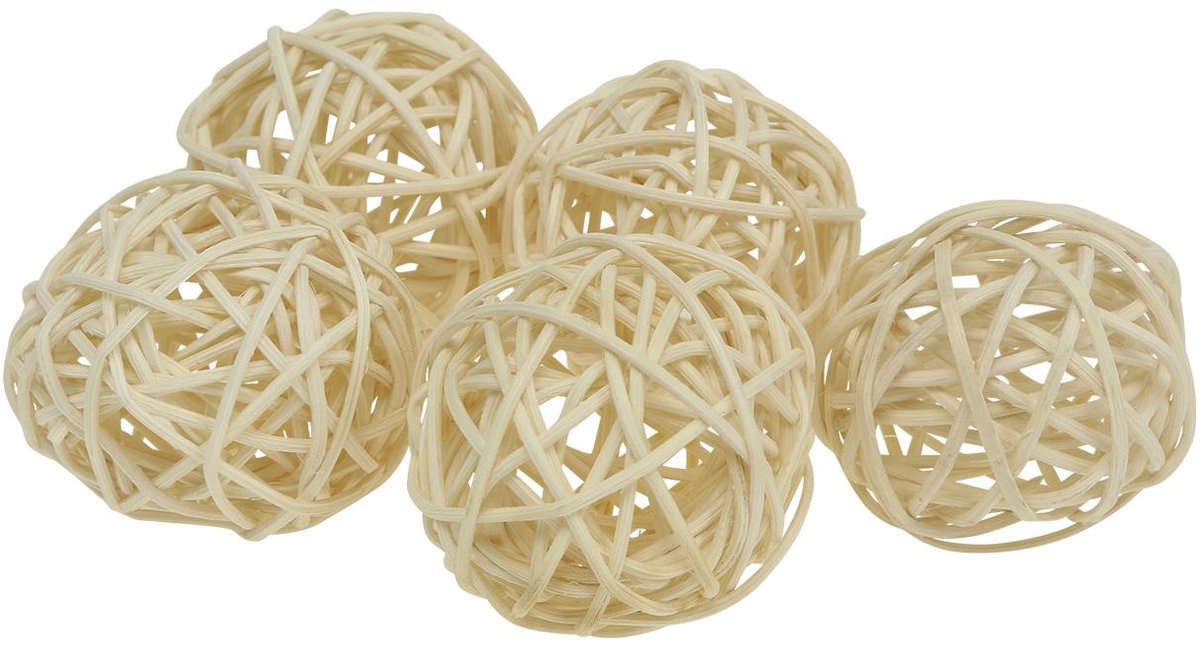 Rotan bol gebleekt Ø4cm 24 st, 24 Stück