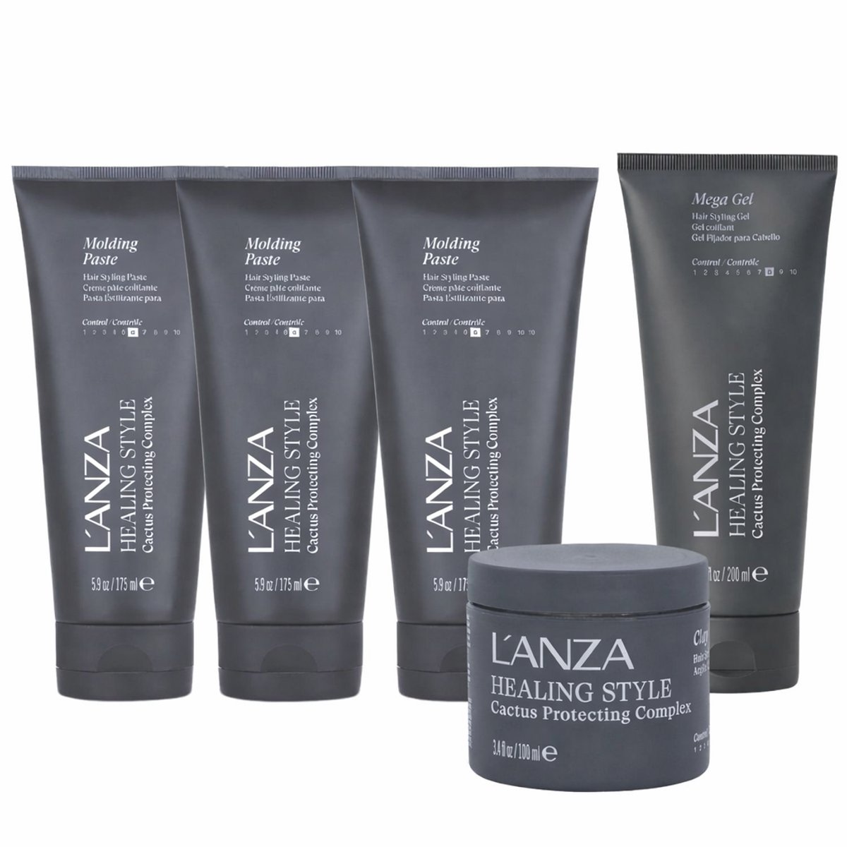 L’ANZA Healing Style Styling Set – 3x Molding Paste 175ml + Mega Gel 200ml + Clay 100ml – Professionele Haarstyling – Sterke Hold & Natuurlijke Finish