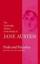 Boek kaft met de titel "Pride and Prejudice" van Jane Austen, bewerkt door Pat Rogers. Een portret van een vrouw in krijtstijl staat op de achtergrond.