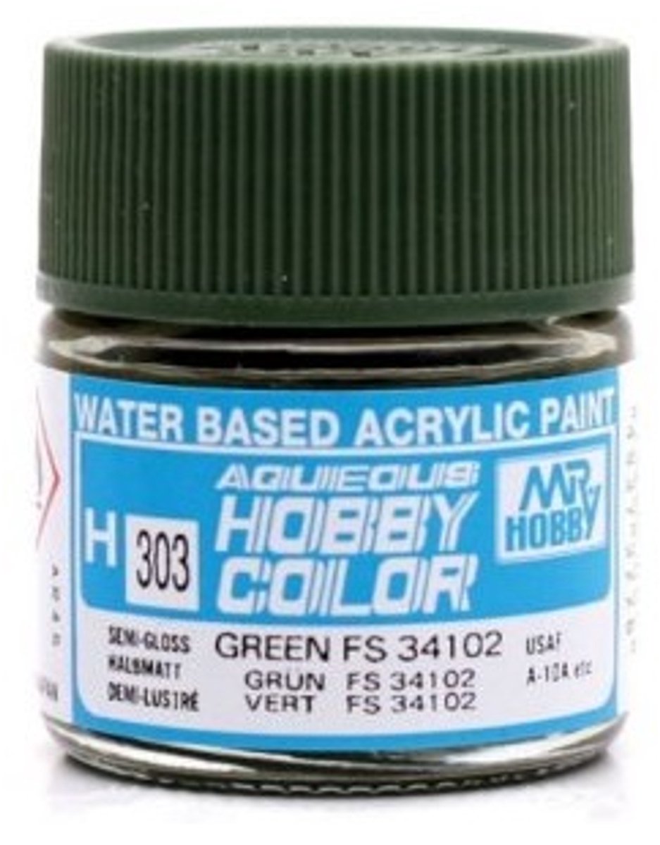 Gunze H-303 - FS34102 Green Sg - Mr. Hobby Aqueous Modelbouwverf 10ml