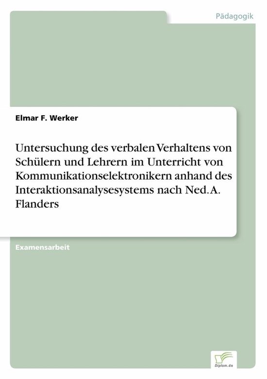 Untersuchung des verbalen Verhaltens von Schülern und Lehre ... - cover