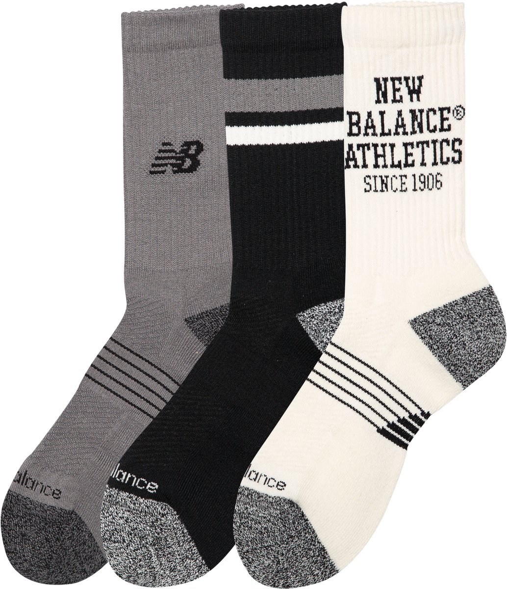 New Balance Active Graphic Crew Socks 3 Pack Unisex Sportsokken - ASSORTED — cadeau in Cadeau-ideeën - foto 2