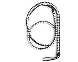 Luxe SM Zweep XXL - Groot - Zwart - Wit - BDSM - 2 Meter - PU Leder