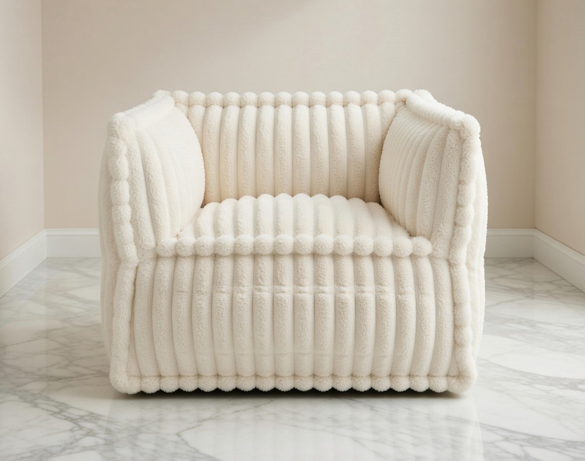 CloudComfort™ Modulaire 2-Zits Bank Beige – Boneless Couch Design – Zachte Lounge Bank van 100% Schuimvlokken – Comprimeerbare Hoekbank met Armleuningen – Voor Woonkamer & Slaapkamer House&Garden