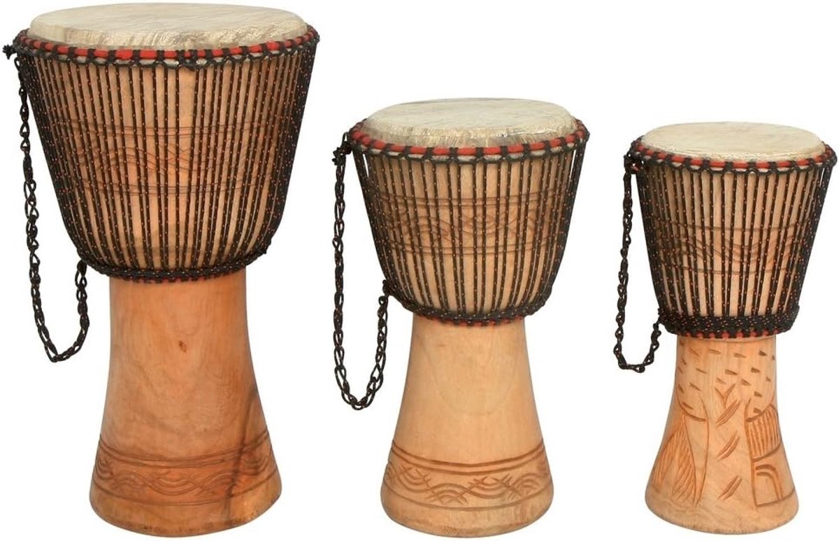 Djembe Trommel - Handtrommel Percussie - Muziek Maken - Handgemaakt Ghana - 52x25cm
