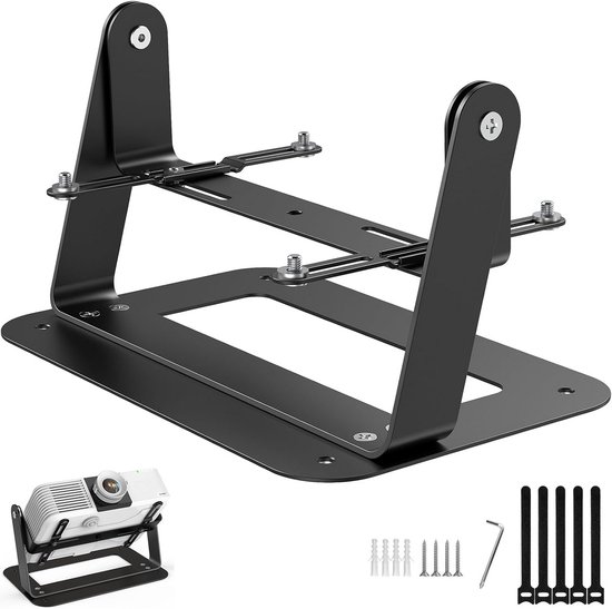 Projector Standaard – Plafondmontage Beugel – Thuisbioscoop Inrichting – Verstelbare Plaatarmen – 29x20x5 cm – Zwart