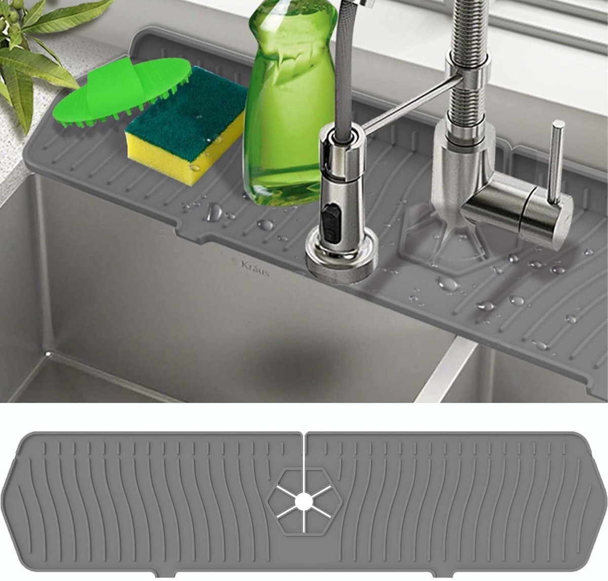 Siliconen Spatscherm & Opvangbak voor Kraan - Houd Keuken en Badkamer Droog