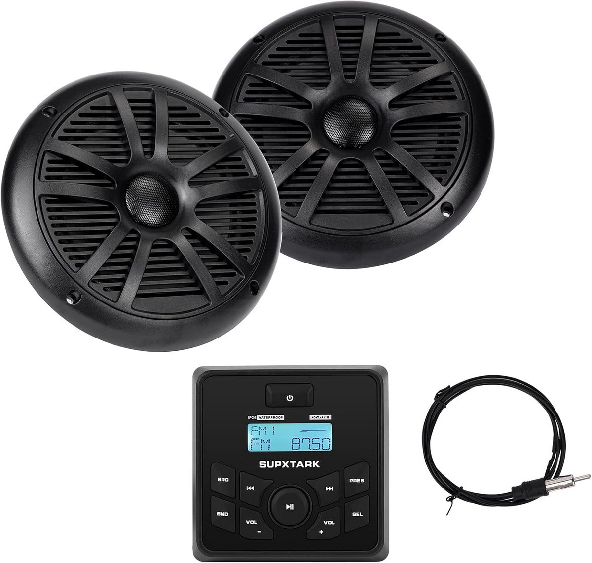 Waterdichte Marine Stereo Set met Bluetooth Radio en 2x 6.5 Inch Speakers