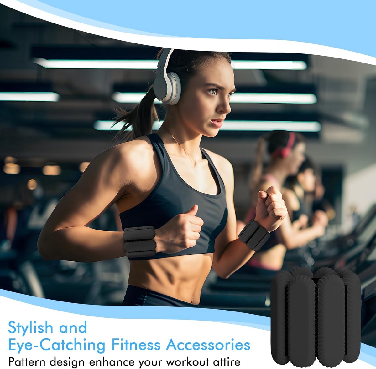 Krachttraining - Halter - Dumbbell Set - Gewicht - Krachttraining met Siliconen Band - Verstelbare Pols- en Enkelgewichten voor Vrouwen - 2 lb Gewich - 2stuks – foto 3